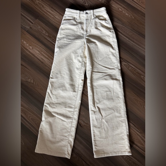 Universal Thread Denim - Universal Thread Cream Wide Leg Jeans corduroy